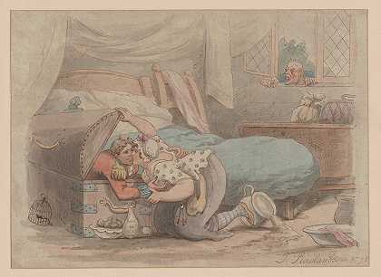 当场被捕`Caught in the act (1795) by Thomas Rowlandson