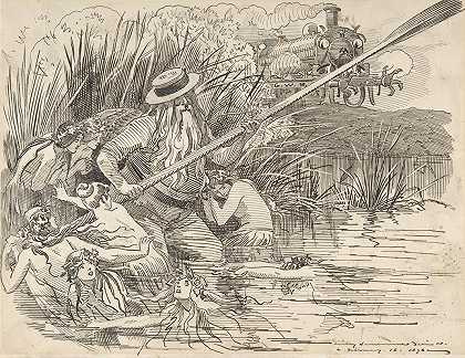《潘趣漫画》（大西部铁路），1898年2月18日`Cartoon for Punch (The Great Western Railway), Feb. 18, 1898 (1898) by Sir Edward Linley Sambourne