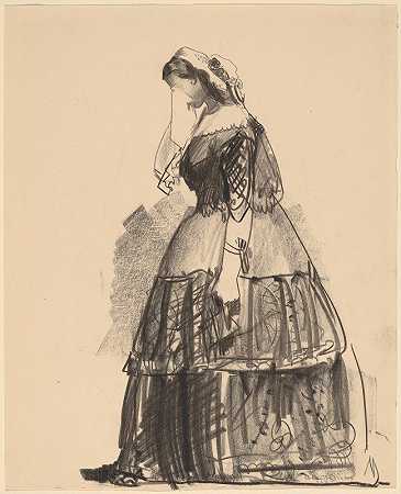 1860年的女星`Lady of 1860 – The Actress (1922) by George Wesley Bellows