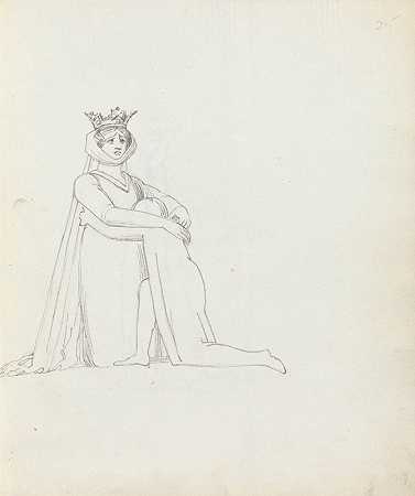 西顿太太带着孩子跪着`Mrs. Siddons kneeling with child (1783) by John Flaxman