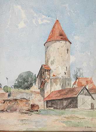 丁克尔斯布尔大厦`Turm in Dinkelsbühl by Eduard Zetsche