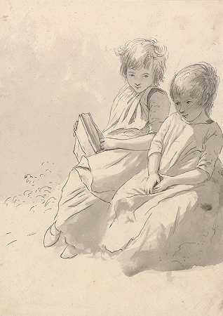 两个小女孩`Two Little Girls (ca. 1810) by John Glover