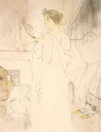 冰激凌女人，手冰激凌`Femme á Glace, la Glace á Main (1895 ~ 1896) by Henri de Toulouse-Lautrec
