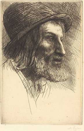 英国劳工领袖`Head of an English Laborer (Tete douvrier anglais (Le berger)) by Alphonse Legros