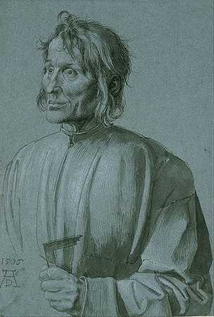 建筑师希罗尼穆斯·冯·奥格斯堡`The Architect Hieronymus von Augsburg (1506) by Albrecht Dürer