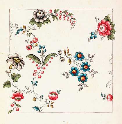 印花棉的设计`Design for Printed Cotton (1760–90)