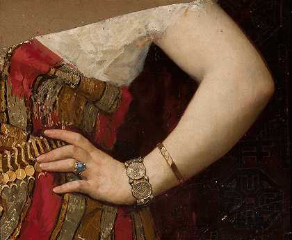 玛蒂尔达·戈德布斯卡肖像片段——手`Fragment of the portrait of Matylda Godebska – hand (1881) by Pantaleon Szyndler