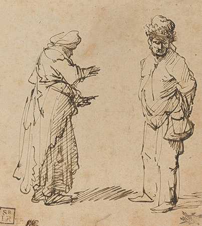乞丐男女`Beggar Man and Woman (c. 1630~1631) by Rembrandt van Rijn