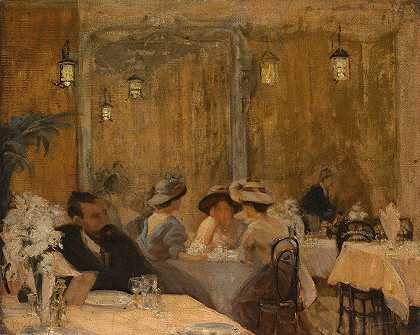 皇家咖啡馆1907`The Café Royal1907 by Hilda Fearon