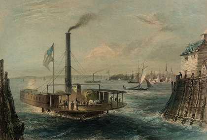 布鲁克林渡轮，纽约，1838年`The Ferry at Brooklyn, New York, 1838