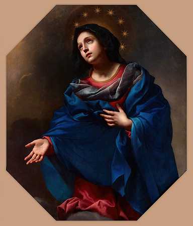 荣耀中的麦当娜`Madonna in Glory (1665~1675) by Carlo Dolci