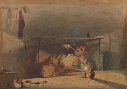 山姆·韦勒他是舰队里的房东`Sam Wellers Landlord in the Fleet (1853~1854) by James Abbott McNeill Whistler