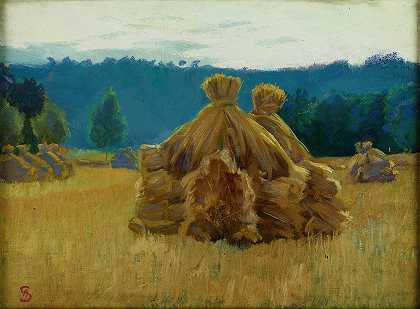 田野里的早晨`Morning in the Field (1913) by Ambroży Sabatowski