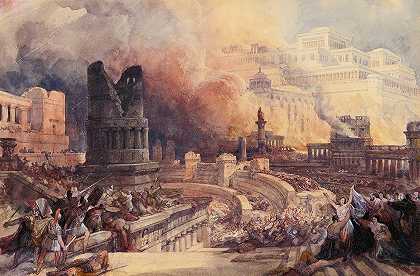 伦敦一座城市的毁灭`London The Destruction Of A City (1832) by David Roberts