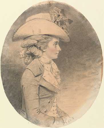 卡顿的艾夫斯太太`Mrs. Ives of Catton (1780) by John Downman
