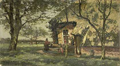 农舍`Boerenhuis (1900 ~ 1938) by Willem van Schaik