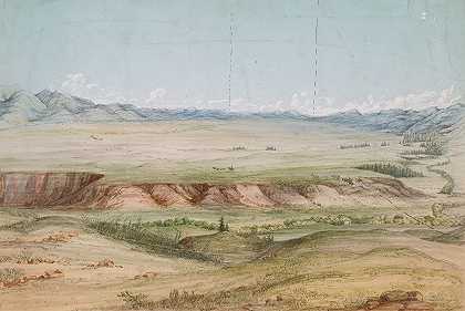 北方的大洞草原`Big Hole Prairie from the North (1854) by John Mix Stanley