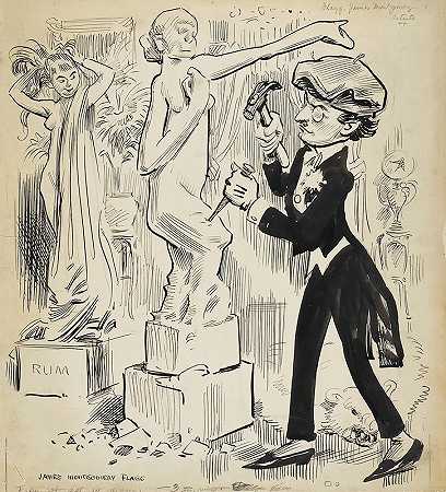 卡通插图`Cartoon illustration (1920) by James Montgomery Flagg