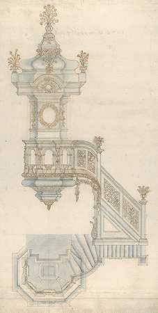 讲坛设计`Design for a Pulpit (1687–88) by Michael Furtner the Elder