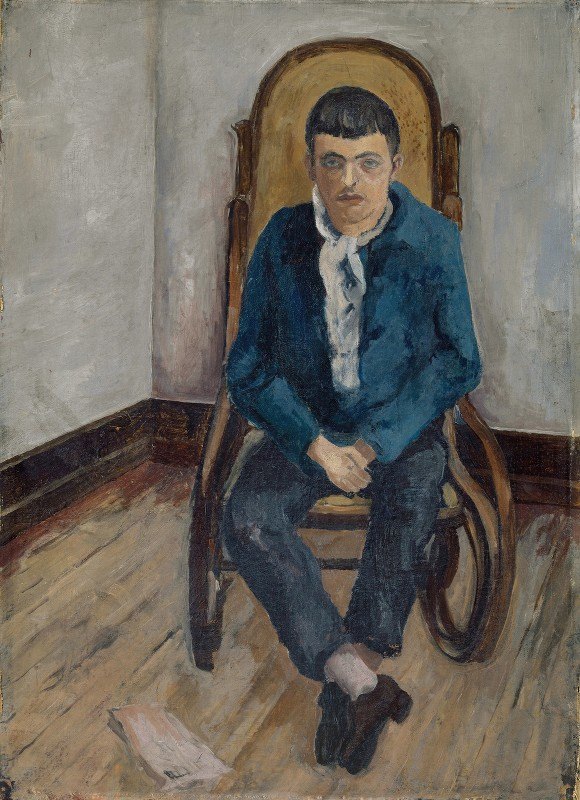 画家沃尔特·库尔特·维姆肯的肖像`Portrait Of The Painter Walter Kurt Wiemken by Max Birrer