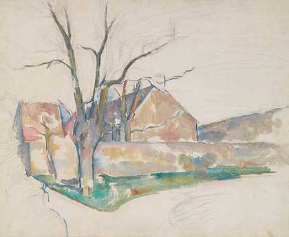 景观冬季`Paysage Dhiver (circa 1885) by Paul Cézanne