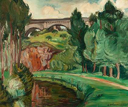 拉兰斯桥`La Rance (1936) by Emile Othon Friesz