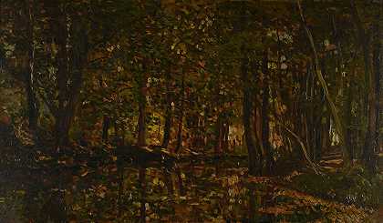 林下小溪`Ruisseau sous bois (1866 ~1886) by Charles François Daubigny