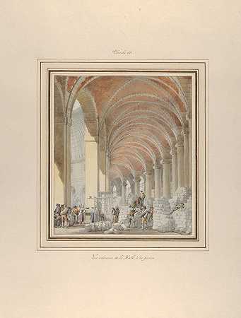 La Halle aux Bles，内景`La Halle aux Blés, Interior View (ca. 1810) by Pierre François Léonard Fontaine
