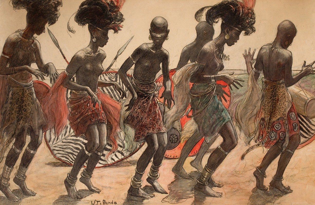 舞蹈`The Dance (1916) by Wladyslaw Theodore Benda