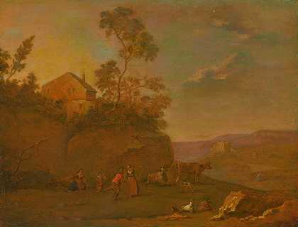傍晚`Early Evening (1740–1760) by Norbert Joseph Carl Grund
