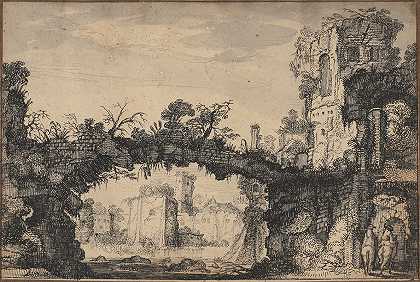 废墟景观`Landscape with Ruins (1615–1616) by Jan van de Velde