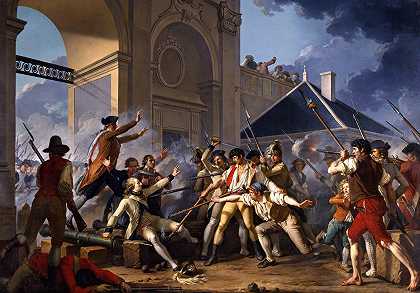 1790年8月31日，南希的案子`Le Courage Héroïque Du Jeune Désilles, Le 31 Août 1790, À Laffaire De Nancy by Jean-Jacques-François Le Barbier