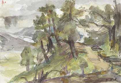 山林景观`Bosrijk heuvellandschap (1834 ~ 1911) by Jozef Israëls