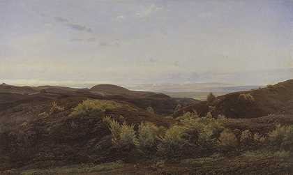 日德兰黑麦附近的希瑟山`Heather Hills near Rye, Jutland (1887) by Harald Foss