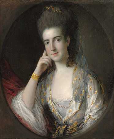 玛丽·怀斯的画像`Portrait of Mary Wise (c. 1774) by Thomas Gainsborough