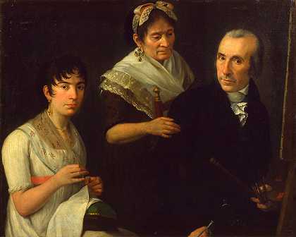 画家s家族`The Painters Family (between circa 1800 and circa 1810) by Francesc Lacoma i Sans