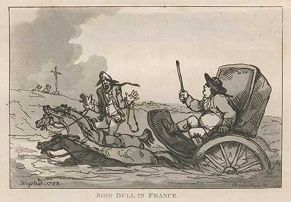 约翰·布尔在法国`John Bull in France (1788) by Thomas Rowlandson