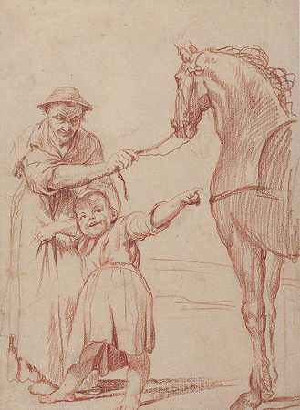 马尔科法说服卡塞诺上马`Marcolfa Persuades Cacasenno to Mount a Horse (1665–1747) by Giuseppe Maria Crespi