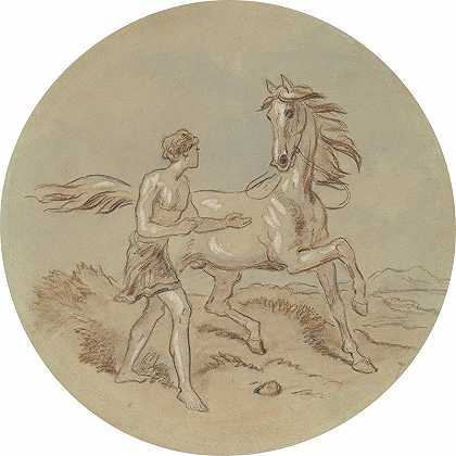 一系列展示维纳斯和阿多尼斯pl18的图版设计`Designs for a series of plates illustrating Venus and Adonis pl18 by Hablot Knight Browne
