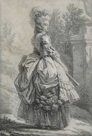 玛丽·安托瓦内特在公园里`Marie Antoinette in a Park (ca. 1780–81) by Elisabeth Louise Vigée Le Brun