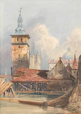 布拉格`Prague (ca. 1847) by Thomas Shotter Boys