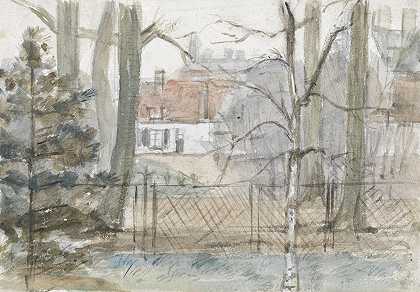 户外住宅和花园`Buitenhuis en tuin (1834 ~ 1911) by Jozef Israëls