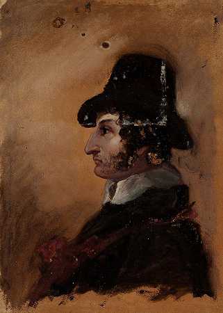 戴高帽的人`Man in a High Hat (between 1801 and 1848) by Thomas Cole