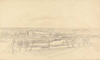 从温莎城堡看伊顿公学`View of Eton from Windsor Castle (1806) by Henry Edridge