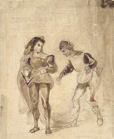 天之木和迦勒`Ravenswood and Caleb (1827–29) by Eugène Delacroix