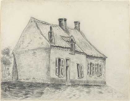 库斯梅斯的马格罗特之家`The Magrot House, Cuesmes (c. 1879~1880) by Vincent van Gogh