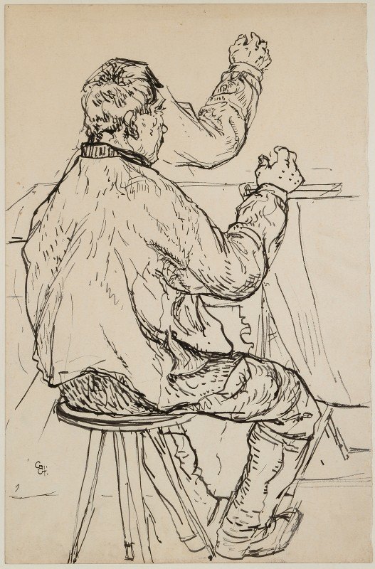Giovanin de Vöja，关于的两项研究艾玛斯`Giovanin de Vöja, zwei Studien zu Emmaus (1907) by Giovanni Giacometti