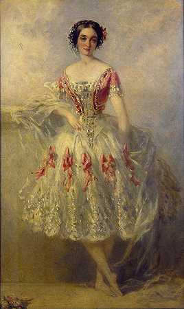玛丽·阿德琳·普朗基特肖像`Portrait Of Marie~Adeline Plunkett (1854) by Richard Buckner