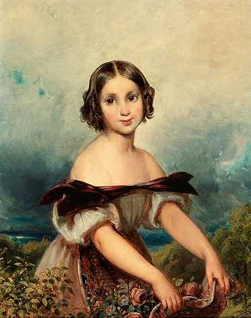 花童`A Flower Girl (1836) by Johann Matthias Ranftl