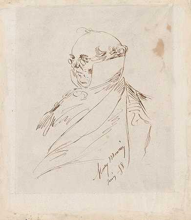 普鲁德霍姆先生的自画像`Self~Portrait as Monsieur Prudhomme (1858) by Henry Bonaventure Monnier
